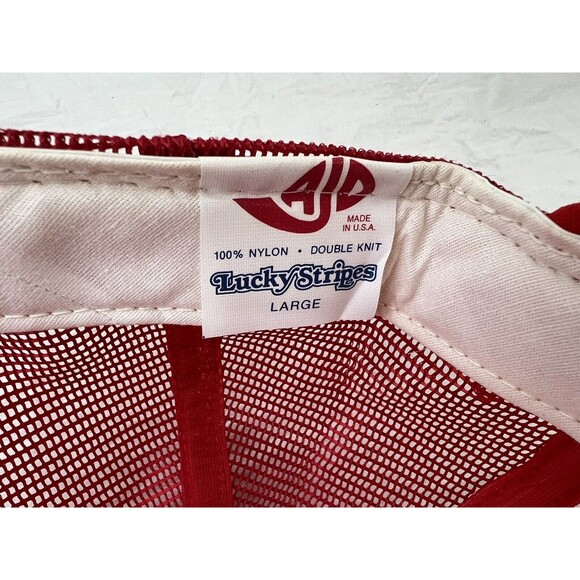 Vtg 1982 St. Louis Cardinals MLB World Champs Red Trucker Hat Lucky Stripes Sz L - Picture 5 of 7